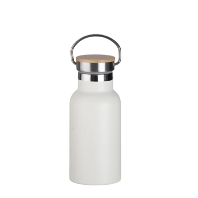 Cangkir air stainless steel dengan tutup bambu